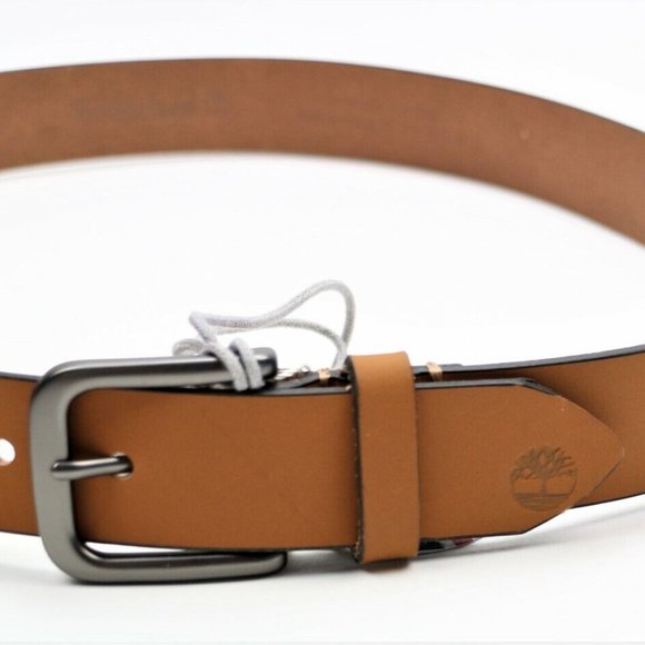 Timberland Size 32 Men's Classic Leather Belt Made in USA Brown New - Picture 3 of 7